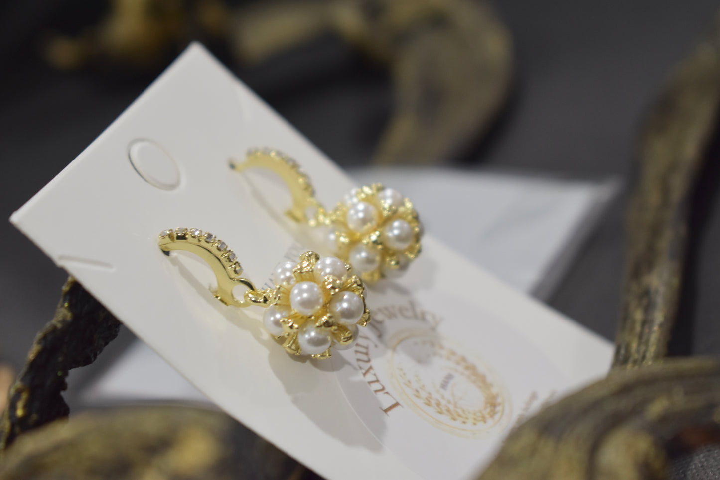 18K Gold Plated Pearl Hoop Earrings