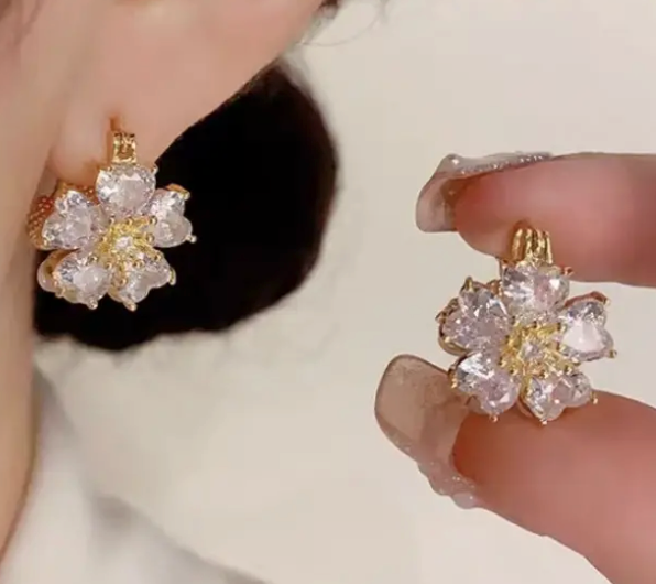 18K Gold Plated Flower Earrings