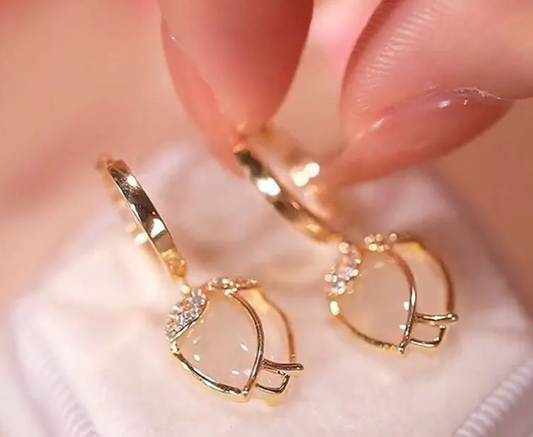 18K Gold Plated Drop of Water Earings